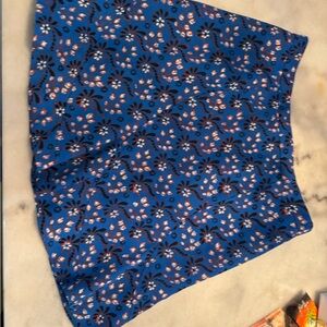 J. Crew Blue Floral A-Line Skirt